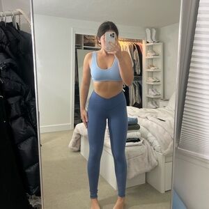 aerie Blue criss cross  high-waisted leggings
xs fits small too